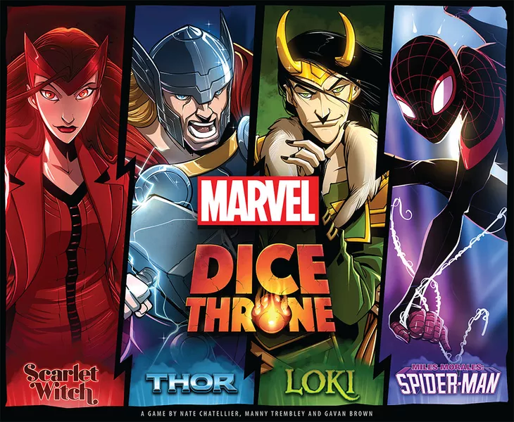 Dice Throne Marvel Scarlet witch Vs Thor Vs Loki Vs Spiderman